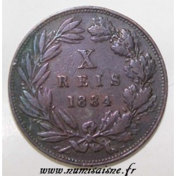 PORTUGAL - KM 526 - 10 REIS 1884 - LOUIS 1ST