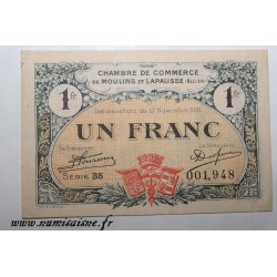 Komitat 02 - MOULINS ET LAPALISSE - GUTSCHEIN FÜR 1 FRANC 1921 - 17.11 - SERIEN 35 - UNDATIERT