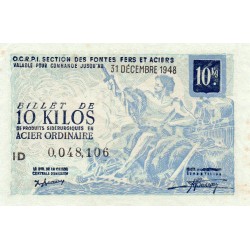 DISTRIBUTION TITLE - 10 KILOS BILL OF ORDINARY STEEL - O.C.R.P.I. - 1948