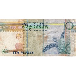 SEYCHELLES - PICK 36 b  - 10 RUPEES ND (1998-2010 )