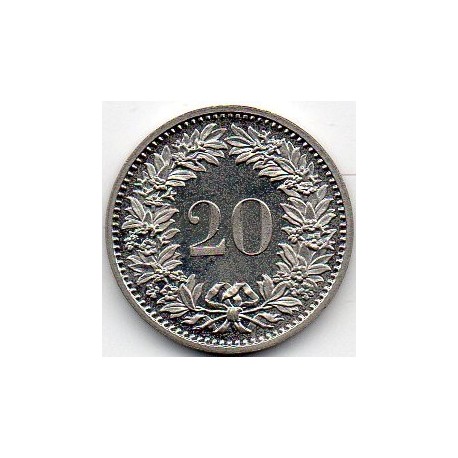 SWITZERLAND - KM 29.a - 20 CENTIMES 1980 - HEAD OF LIBERTAS