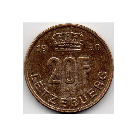 LUXEMBOURG - KM 67 - 20 FRANCS 1990 - JEAN - DUKE OF LUXEMBOURG