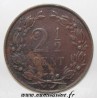 NETHERLANDS - KM 108.1 - 2 1/2 CENTS 1886 - GUILLAUME III