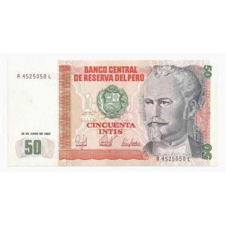PERU - PICK 131 b - 50 INTIS - 26.06.1987 - UNC PERU - PICK 131 b - 50 INTIS - 26.06.1987 - UNC