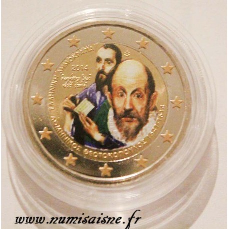 GREECE - 2 EURO 2014 - 400 years of death Doménikos Theotokopoulos - El Greco - COLOR