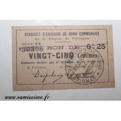 08 - RIMOGNE - BON DE 25 CENTIMES 1917 - DV