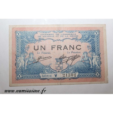 County 26 - VALENCE - 1 FRANC 1915 - 23.02 - CHAMBER OF COMMERCE