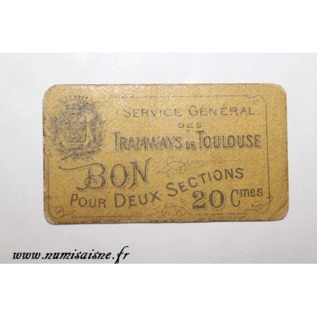 Komitat 31 - TOULOUSE - 20 CENTIMES - TRAMWAYS