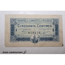 31 - TOULOUSE - 50 CENTIMES 1920 - 13.10 - CHAMBRE DE COMMERCE - DV