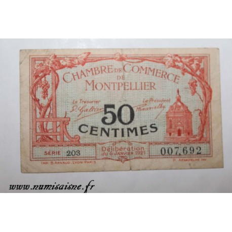 County 34 - MONTPELLIER - 50 CENTIMES 1921 - 06.01 - CHAMBER OF COMMERCE