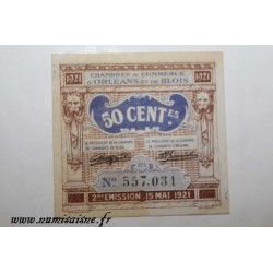 41 - ORLEANS - 50 CENTIMES 1921 - 15.05 - CHAMBRES DE COMMERCE - DV