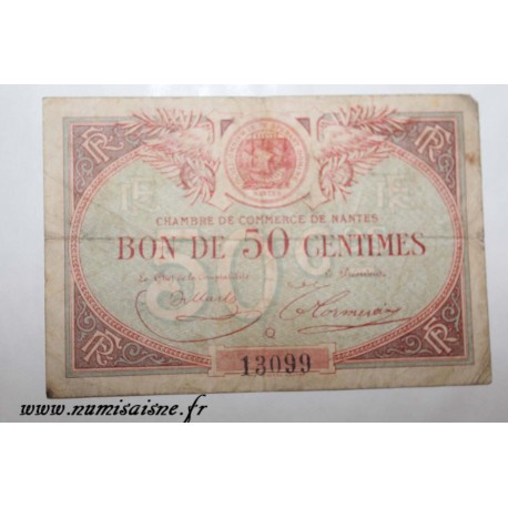 County 44 - NANTES - 50 CENTIMES 1922 - 31.12 - CHAMBER OF COMMERCE