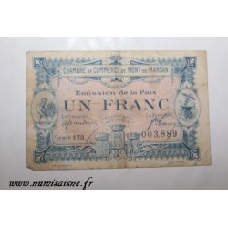 County 40 - MONT DE MARSAN - 1 FRANC 1921 - CHAMBER OF COMMERCE