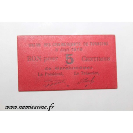 County 47 - TONNEINS - VOUCHER OF 5 CENTIMES 1918 - 05.06