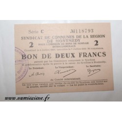 55 - MONTMEDY - BON DE 2 FRANCS 1916 - 05.07 - DV