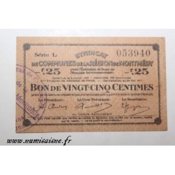 Komitat 55 - MONTMEDY - GUTSCHEIN FÜR 25 CENTIMES 1916 - 05.07