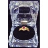 YELLOW GOLD RING - 18 CARATS - RUBY AND 9 BRILLIANTS