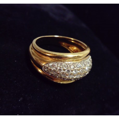 YELLOW GOLD RING - 18 CARATS - 40 x 0.02 CARAT SPARKLES