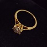 YELLOW GOLD RING - 18 CARATS - 7 x 0.02 CARAT SPARKLES