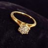 YELLOW GOLD RING - 18 CARATS - 7 x 0.02 CARAT SPARKLES