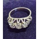 GOLD AND PLATINUM RING - 18 CARATS - 3 old cut diamonds for a Total of 1 CT