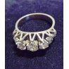 GOLD AND PLATINUM RING - 18 CARATS - 3 old cut diamonds for a Total of 1 CT