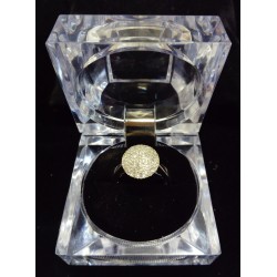 BAGUE EN OR BLANC 18 CARATS - PAVAGE DE BRILLANTS