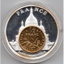 MEDAL - EUROPEAN CURRENCIES - 1/2 FRANC - PARIS - SACRE COEUR - 1993