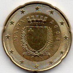 MALTA - KM 129 - 20 EURO CENT 2008 - Arms