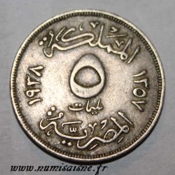 EGYPT - KM 363 - 5 MILLIEMES 1938 (AH 1357)