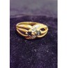 YELLOW GOLD RING - 18 CARATS - 2 SAPPHIRES