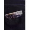 WHITE GOLD RING - 18 CARATS - 15 SAPPHIRES AND 15 SPARKLES (0.01 CARAT)