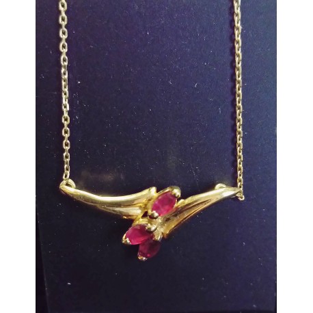 CHOKER - YELLOW GOLD - 18 CARATS - 3 RUBIES