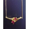 CHOKER - YELLOW GOLD - 18 CARATS - 3 RUBIES