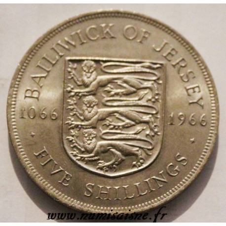 JERSEY - KM 28 - 5 SHILLING 1966 - 900 years of the Battle of Hastings