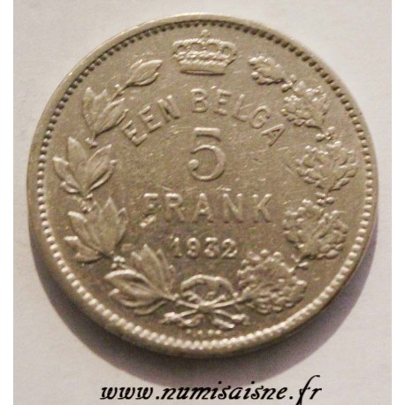 BELGIEN - KM 98 - 5 FRANK 1932 - RAND A  - FLÄMISCHE LEGENDE