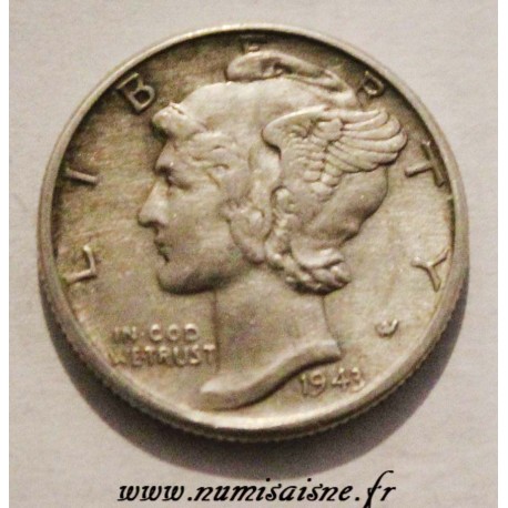 UNITED STATES - KM 140 - 10 CENTS 1943 S - San Francisco - MERCURY DIME