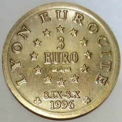 FRANCE - 69 - RHÔNE - LYON - EURO OF CITY - 3 EURO 1996 - 100 YEARS OF FOURVIERE