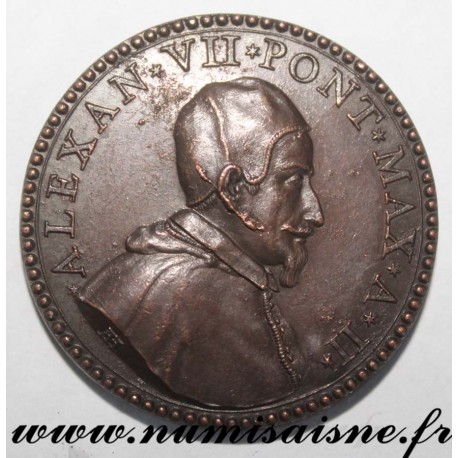 MEDAL - VATICAN - 1656 - POPE ALEXANDER VII 1655 - 1667 - VISIT OF QUEEN CHRISTINE OF SWEDEN