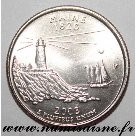 ETATS UNIS - KM 345 - 1/4 DOLLAR 2003 P - Philadelphie - MAINE