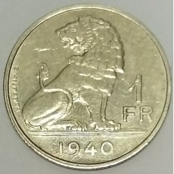 BELGIQUE - KM 120 - 1 FRANC 1940 - LEOPOLD III - LION