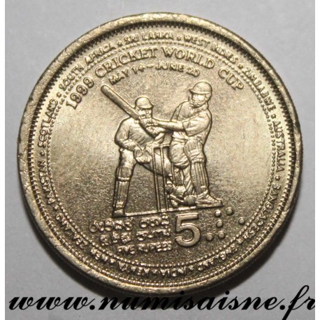 SRI LANKA - KM 161 - 5 RUPEES 1999 - Cricket