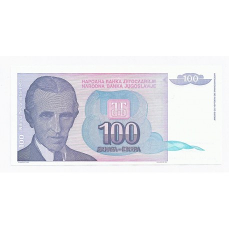 YOUGOSLAVIE - PICK 139 - 100 DINARA - 1994 - NEUF