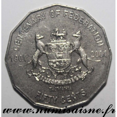 AUSTRALIA - KM 565 - 50 CENTS 2001 - CENTENARY OF THE FEDERATION - Tasmania