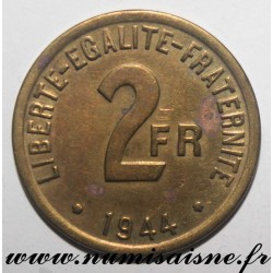 GADOURY 537 - 2 FRANCS 1944 - TYPE FRANCE LIBRE - TACHÉ - KM 905