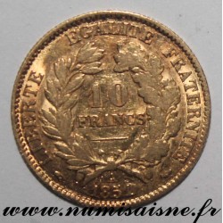 FRANCE - KM 830 - 10 FRANCS 1851 A - Paris - TYPE CÉRÈS - GOLD