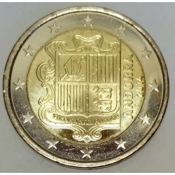 ANDORRA - KM 527 - 2 EURO 2014 - Andorra's coat of arms and the motto "virtus unita fortior"