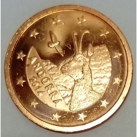 ANDORRA - KM 502 - 2 EURO CENT 2014 - CHAMOIS - EAGLE