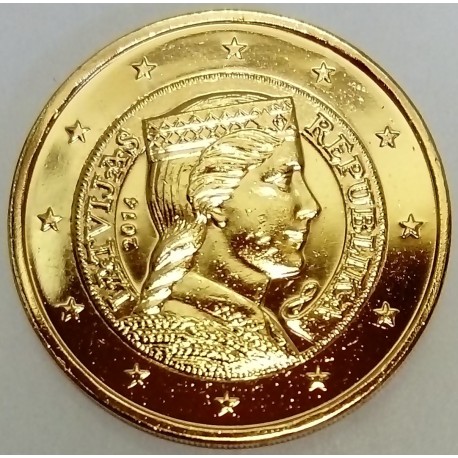 LATVIA - 2 EURO 2014 - YELLOW GOLD DYE