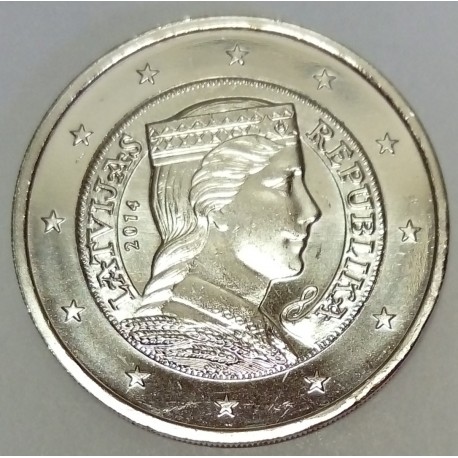 LATVIA - 2 EURO 2014 - PLATINUM DYE